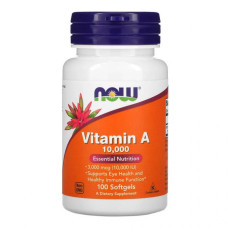 NOW Vitamin A 10 000, 100 капсул